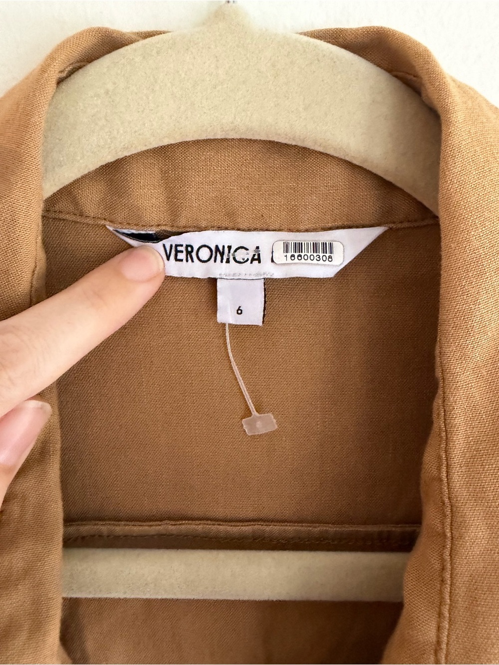 VERONICA BEARD Adavi Linen Button Down Dress Desert Khaki Size 6 - Picture 7 of 9